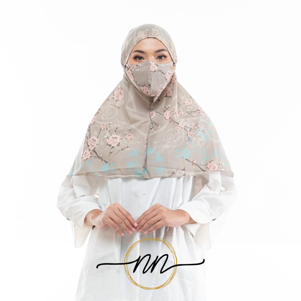 Hijab Fatimah Bergo Instan Motif,Jilbab Masker,Bergo Instan Motif Masker GROSIR!!!-Bergo Instan