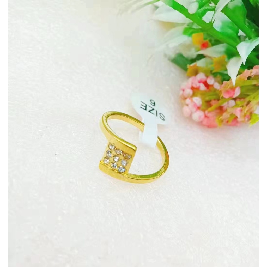 Cincin Titanium Permata Perhiasan Fashion F01-03