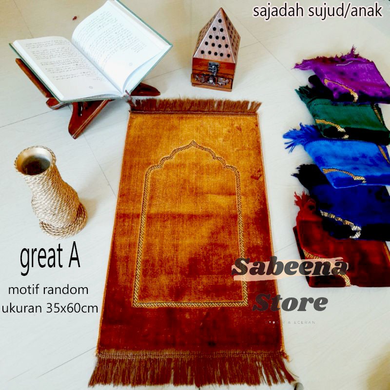 Sajadah anak/muka Sajadah Turkey  Motif Polos Ukuran 35x60 Premium Sajadah Turki