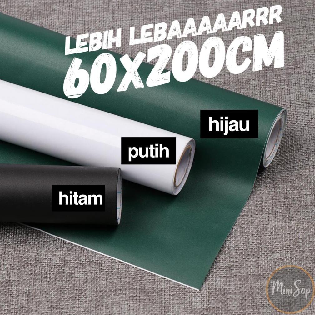 

((BISA COD)) Stiker Papan tulis Whiteboard Blackboard Spidol Kapur hitam putih hijau 60 x 200 tempel