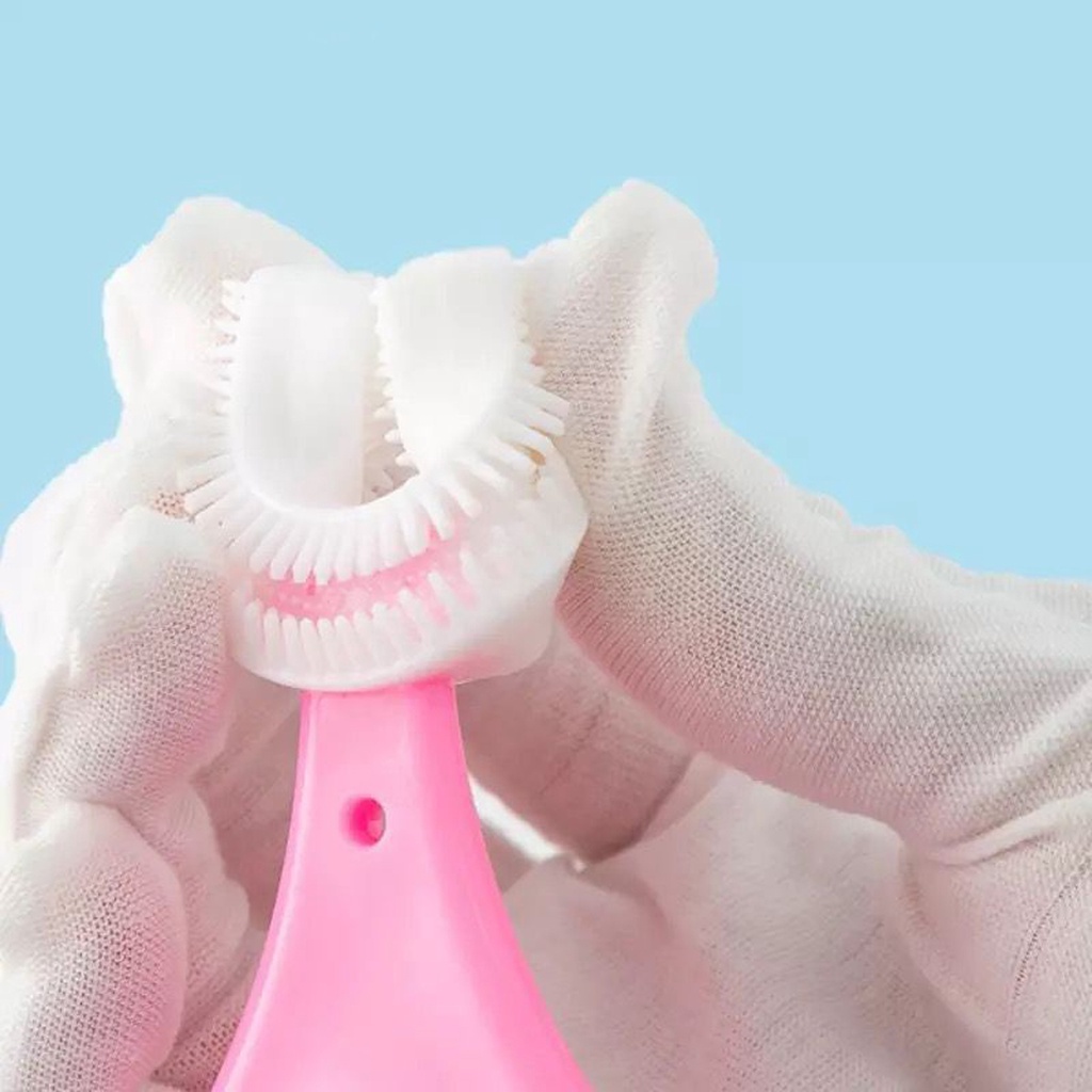 ❤️GTB❤️ Sikat Gigi Anak Bentuk U Putar 360 Penyikat Pembersih Terbaik Sikat gigi lembut pasangan siswa sikat gigi nano kelas atas 360 Derajat/Training Toothbrush R605