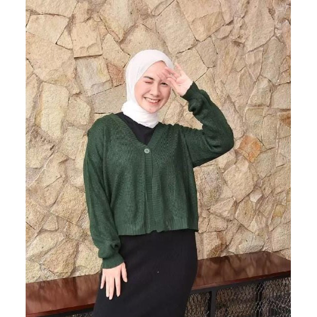 LUNA CARDY - ATASAN RAJUT WANITA TERBARU - CROP CARDY