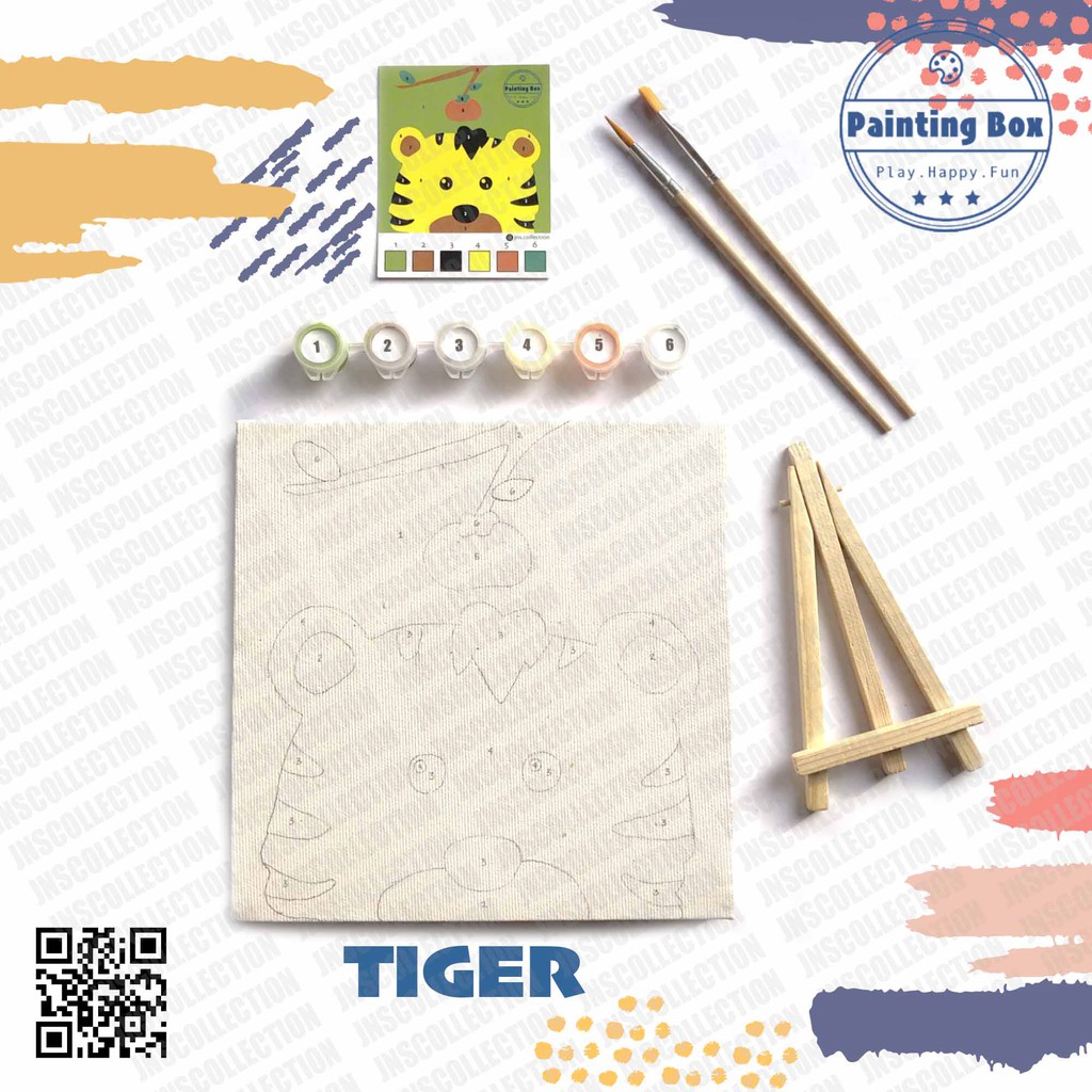 

PAINT BY NUMBER by Painting BOX I Painting Kit I Aktivitas melukis anak Tiger