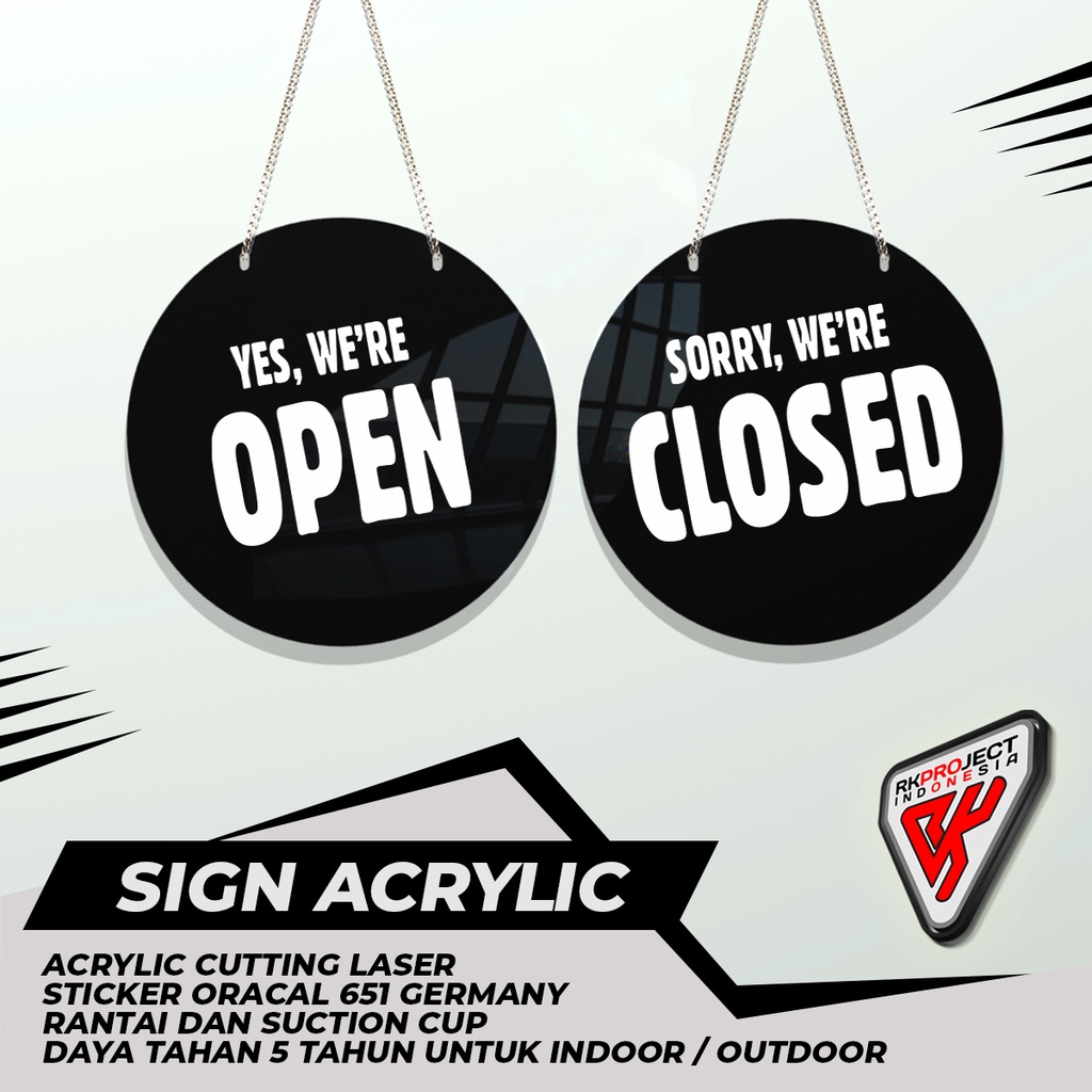 

SIGN BOARD AKRILIK ACRYLIC BULAT OPEN - CLOSED V1