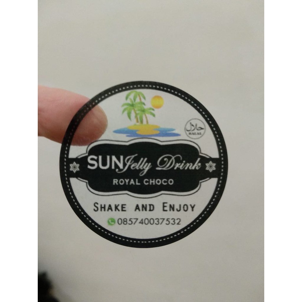 Cetak Stiker Logo Transparan Vinyl Tebal Tahan Air Print Sticker Logo Botol Cup Toples Plastik Shopee Indonesia