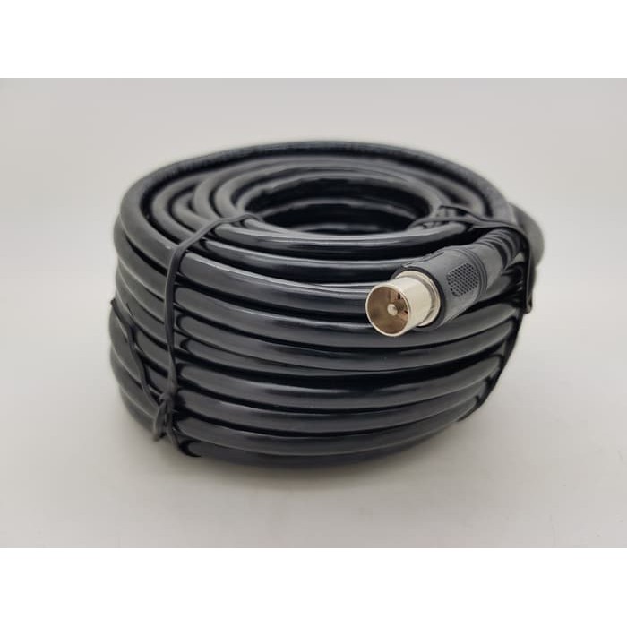 Kabel Antena TV INTRACOM 15M FULL Plus Jek Konektor Ke TV Berkualitas 15 Meter INTRA COM Coaxial Cable Set Top Box STB DIGITAL Atau Antenna Biasa Parabola Receiver