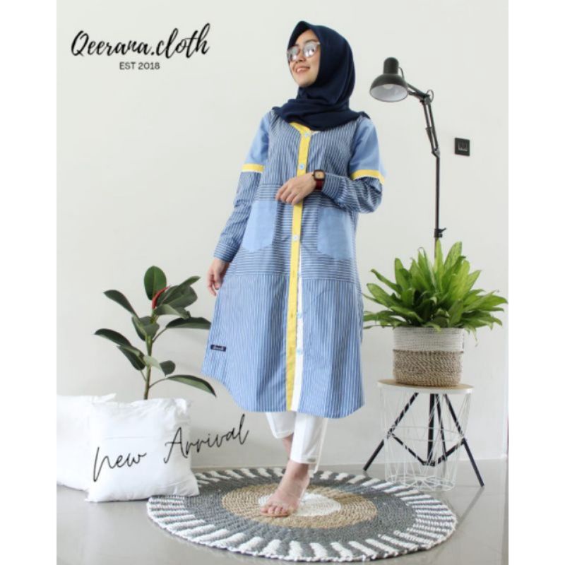 Midi Salur Tunik Katun Japan Ori Qeerana Cloth