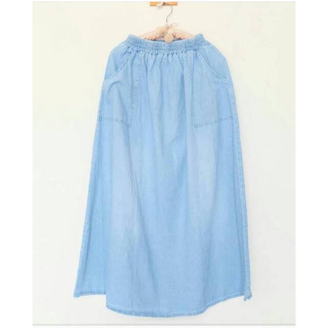 ROK JEANS WANITA JUMBO +  LEBAR BAWAH
