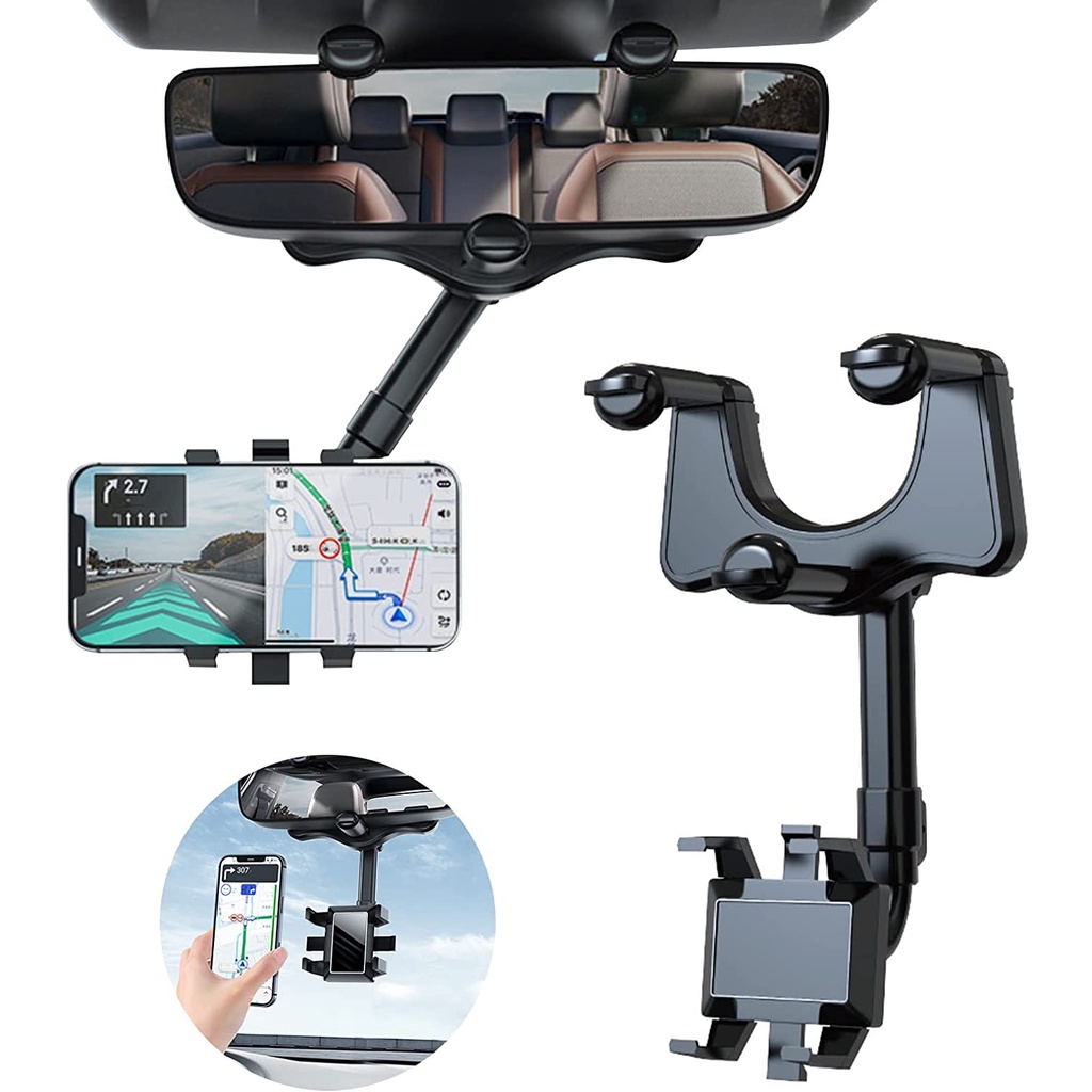 Holder Hp Mobil Dudukan Car Handphone Penjepit Hape di kaca tengah Penyangga henpon fleksibel putar aman nyaman anti ribet Stand Phone Holder Henpon NB59