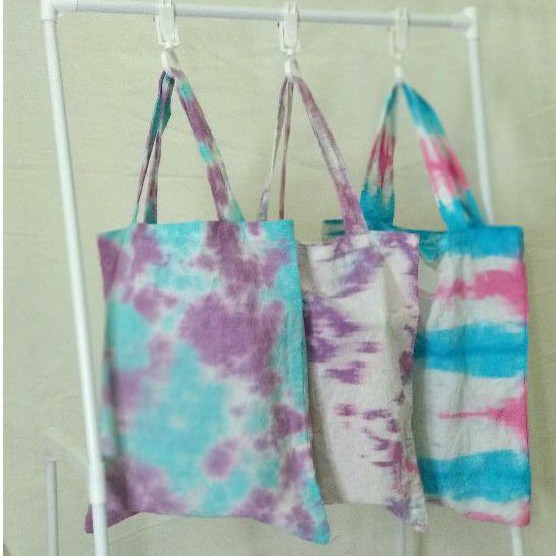 (75gr)  ToteBag Tiedye Crumple - Tas Blacu Tas Belanja Tas Sekolah Tas Serbaguna 35 x 40 cm