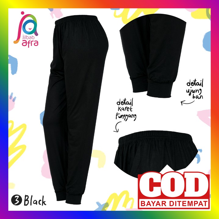 Nadia Leging Bahan Kaos Tebal Celana Dalaman Gamis Wanita Wanita Dewasa Jumbo Wudhu Premium Warna Bl