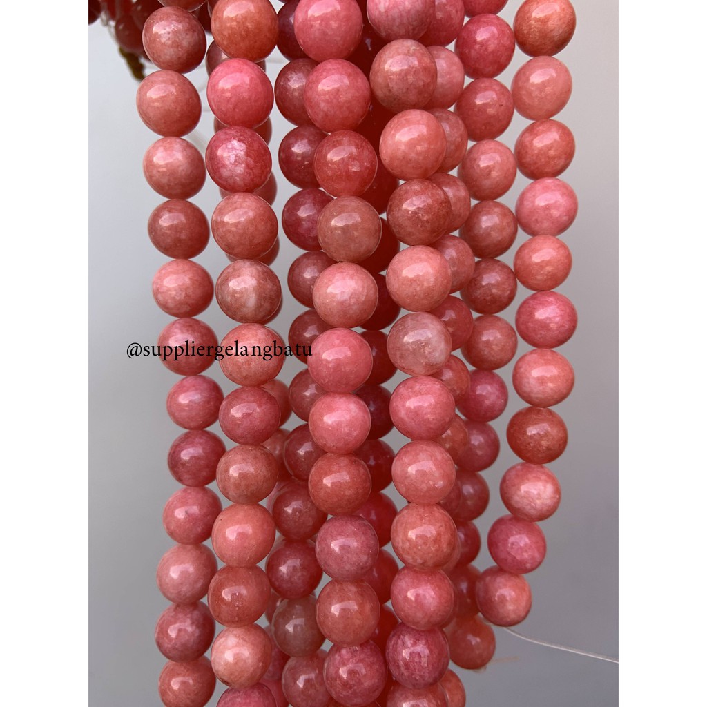 batu kristal red borneo pink 12mm banjar crystal stone healing serat