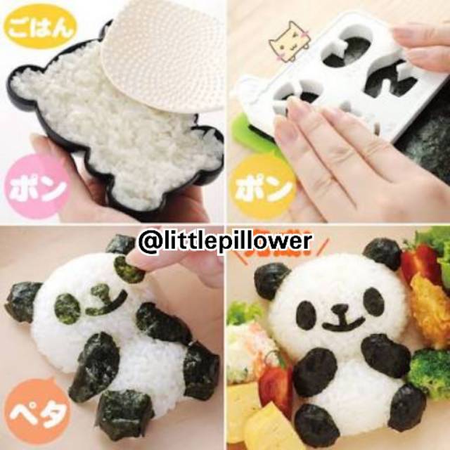 (BLACK PANDA) Bento Black Panda Rice Mold/Cetakan Panda Full Body/Panda Bread Mold