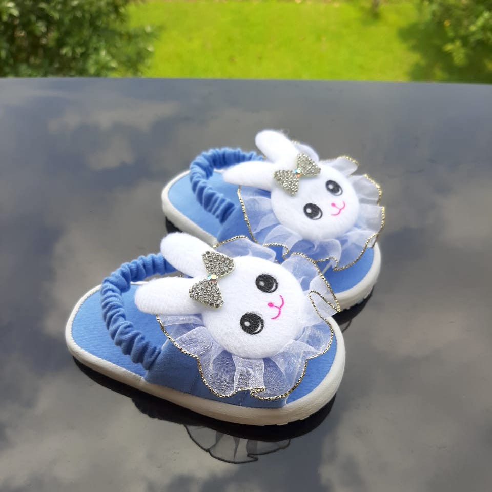 Sandal Tali Anak Balita Perempuan Umur 1 2 3 tahun - STA01 - Sendal Anak Murah Motif Boneka Kelinci - Anti slip