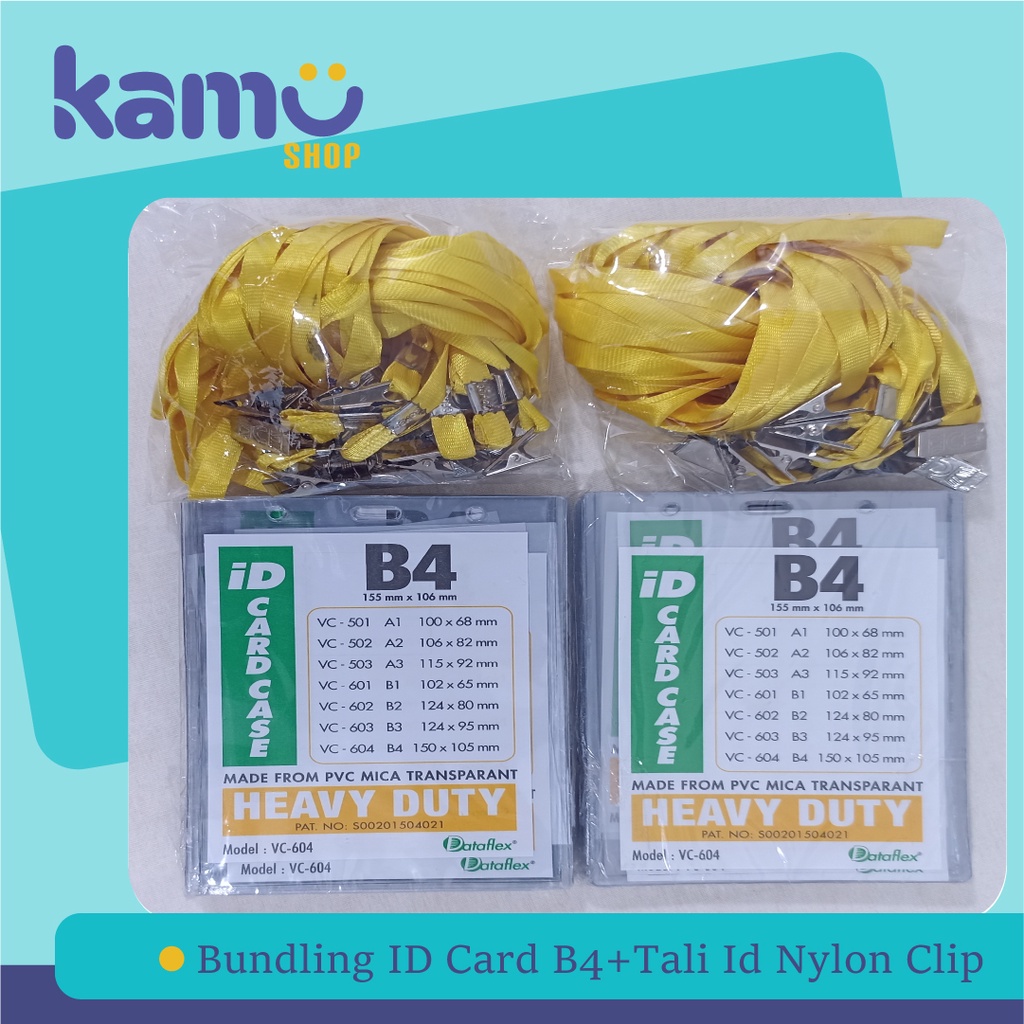 

Bundling 40 Pcs ID Card B4 + 40 Pcs Tali ID Card Nylon Clip - NYL