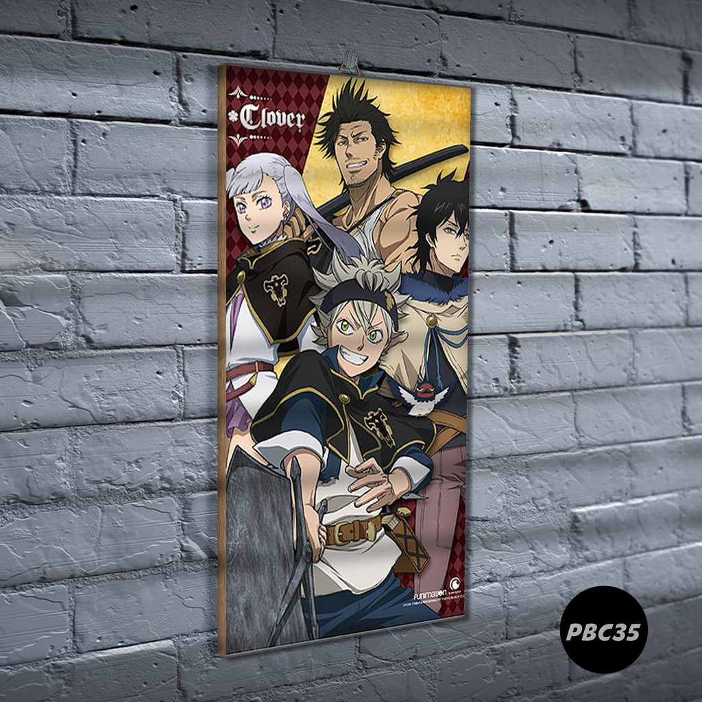 Poster Kayu Black clover /Dekorasi Kamar / Anime /Art / Poster Keren / Poster minimalis/ PBC-PBC35