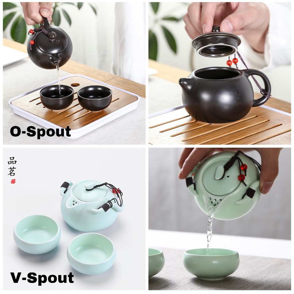 OOLONG Classic Chinese Tea Pot SET 4 Cups Ceramic With Gift Box Teko 4 Cangkir Teh Keramik