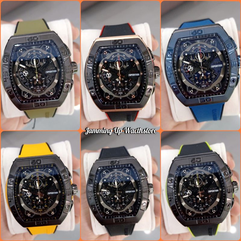 Jam Tangan Expedition Pria Original EXP E 6800 e6800 Rubber Strap Garansi Resmi Expedition