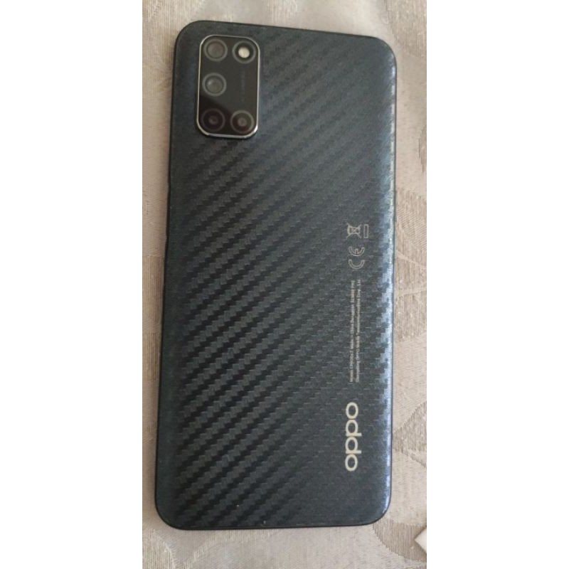 Back Skin Carbon 3D Oppo A52 A92 - Garskin Karbon Stiker Anti Gores Belakang Serat Fiber Premium