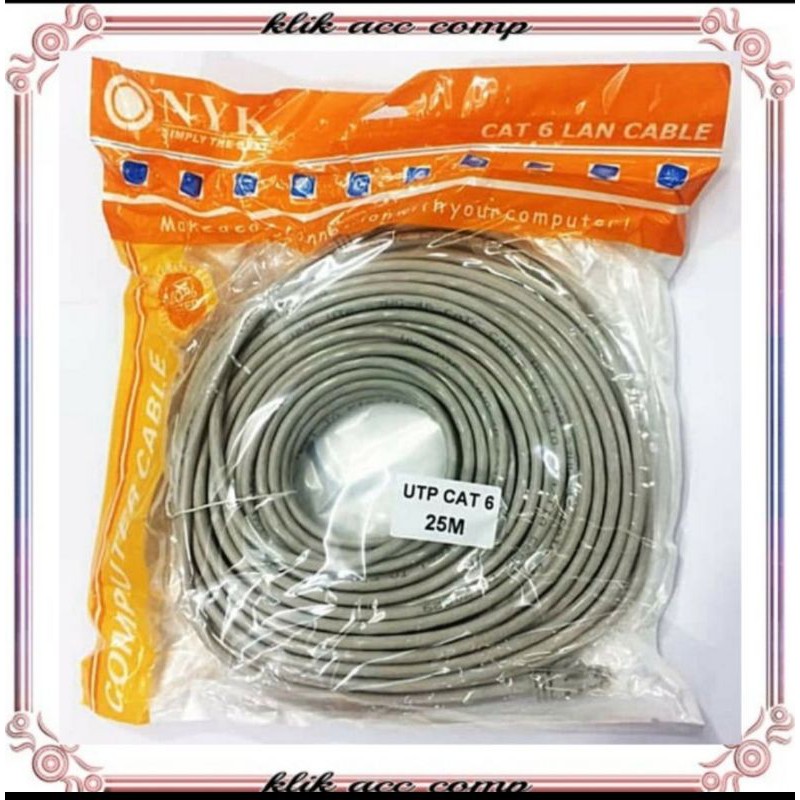 Kabel lan 25 meter cat 6 Internet Jaringan Cat6 UTP 25M cable RJ45 25meter