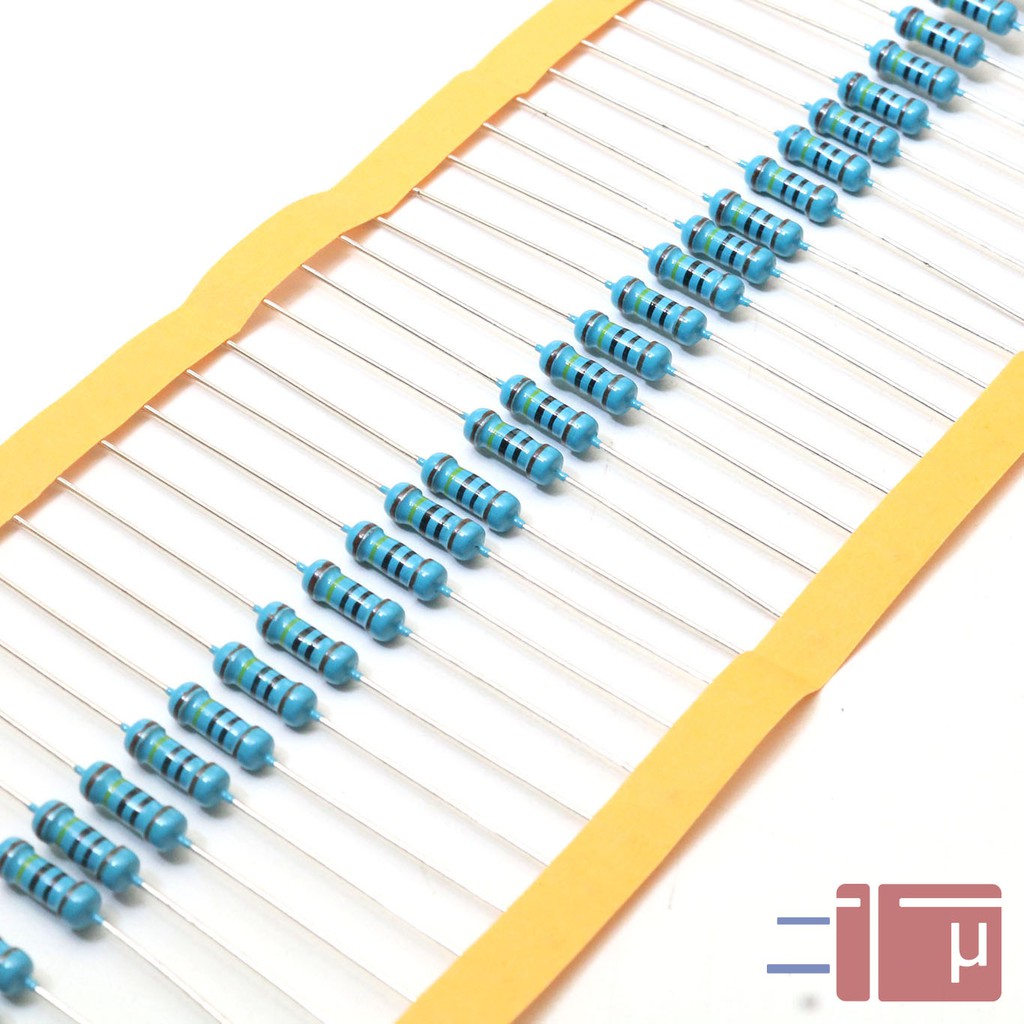 x10 Resistor 1m 1 mega 1/2W Metal Film 1% Taiwan Kaki Tembaga