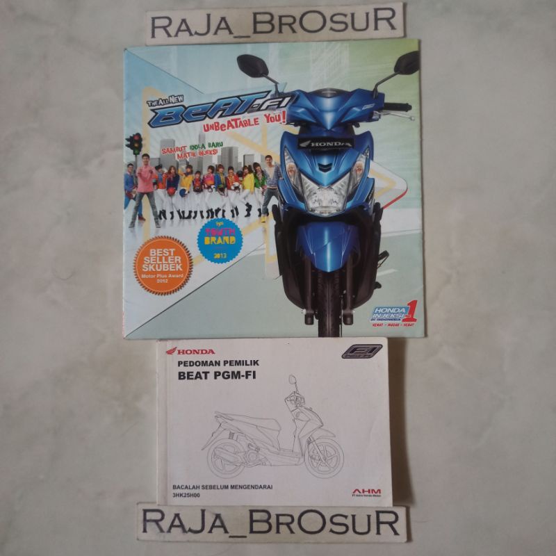 Buku pedoman pemilik/Manual book + Poster brosur katalog leaflet Honda Beat PGM FI Injeksi 2013 1Set