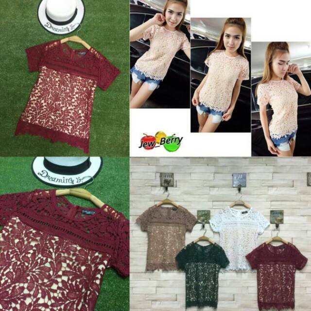 SC-5006 ESTHER TOP IMPORT BKK | Atasan Wanita Import Atasan Brokat Blouse Wanita Baju Wanita Baju Br