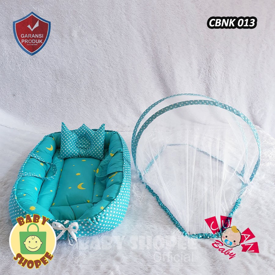 CBNK 013 Kasur Bayi Karakter Lipat BerKelambu Motif Starmoon Polka Tosca | Perlengkapan Bayi-3