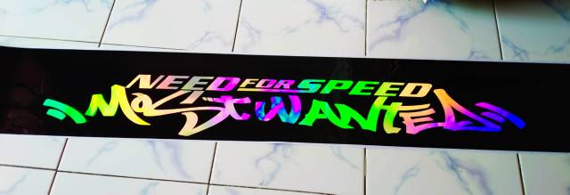 Stiker mobil kaca depan belakang most wanted hologram