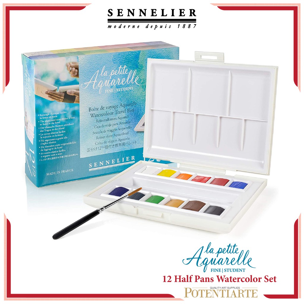 Cat Air Sennelier La Petite Aquarelle 12 Half Pans Watercolor | Shopee Indonesia