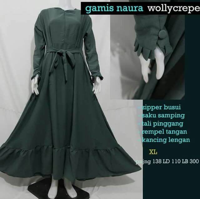 [New&amp;Best!] gamis naura basic wollycrepe | gamis busui dan rempel | gamis grad A grosir