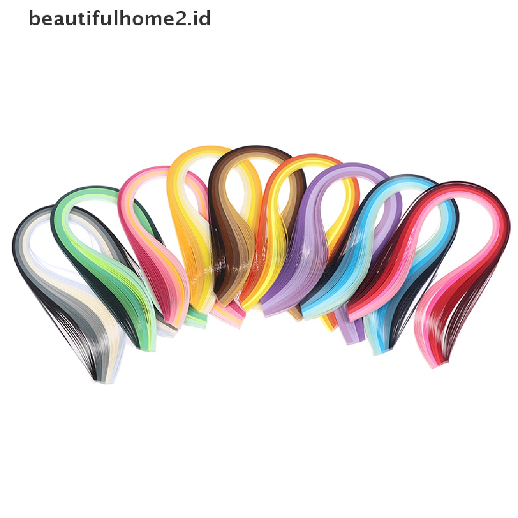 (Beautifulhome2.Id) 100pcs / Set Strip Kertas Quilling 3mm 39cm Untuk Kerajinan Tangan Diy