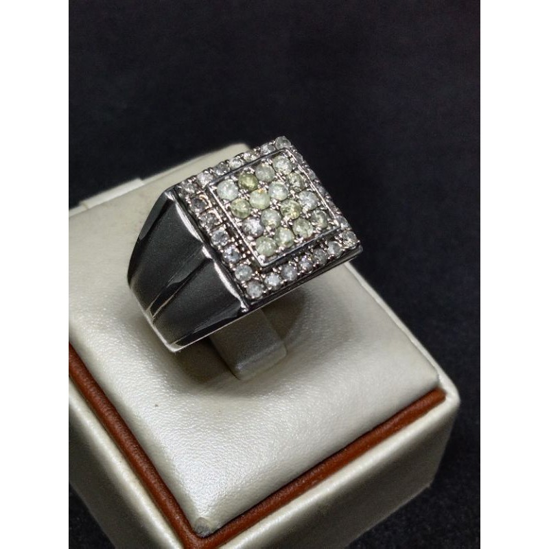 promo cincin pria ring perak full berlian