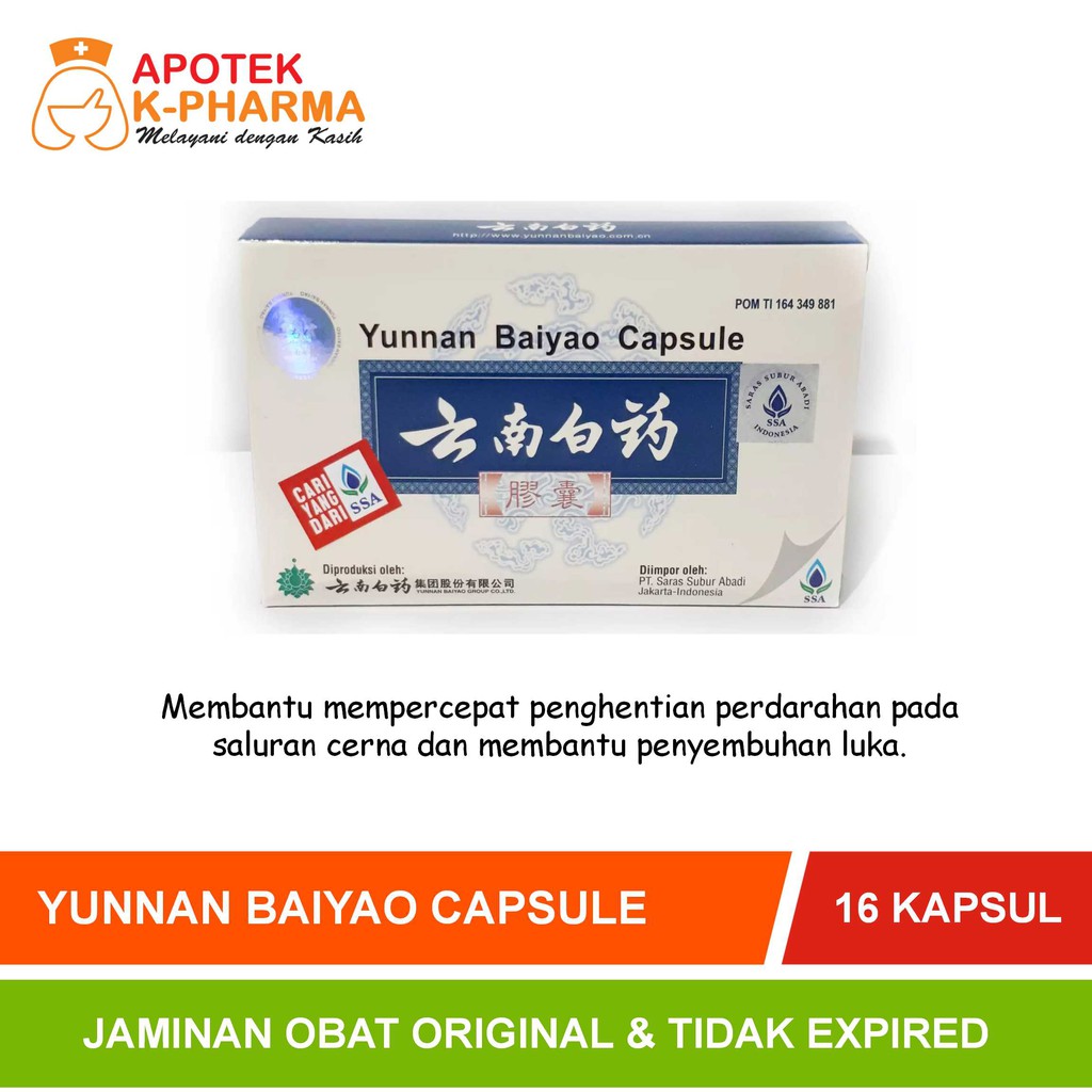 Yunnan Baiyao Capsule Isi 16 Kapsul Obat Original SSA