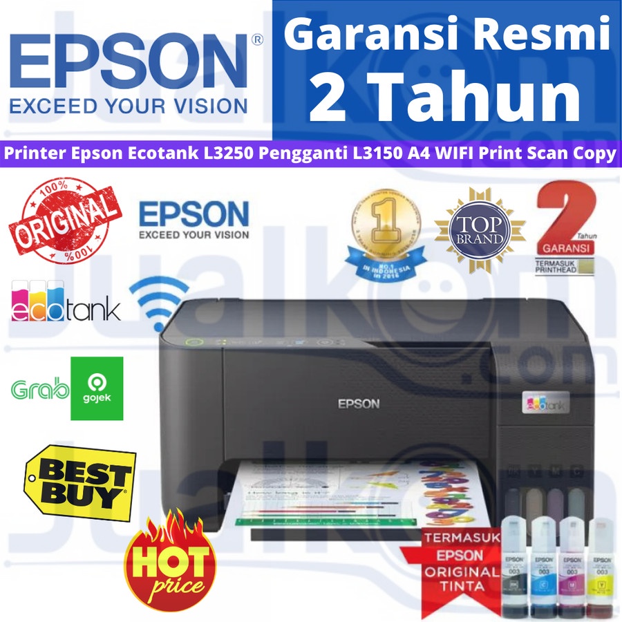 Printer Epson Ecotank L3250 Pengganti L3150 A4 WIFI Print Scan Copy