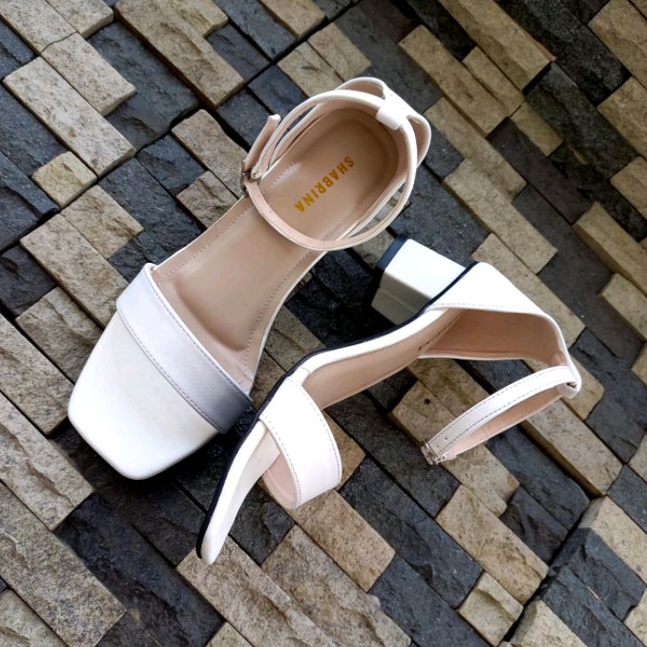 Shabrina Heels Olivia White Sepatu Big Size Jumbo 41-45