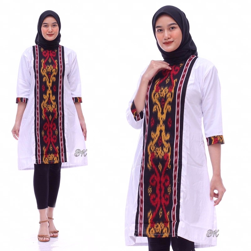dress batik kombinasi atasan batik wanita