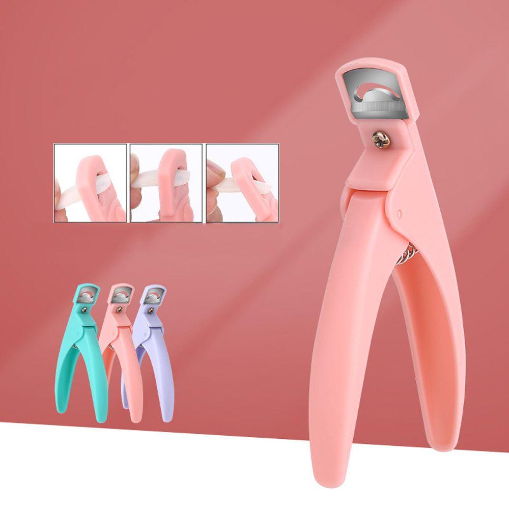 AUGUSTINA Nail Tips Cutter 1pc Lurus French Nail Catcher Trimmer Akrilik Berbentuk U Manicure Pedicure