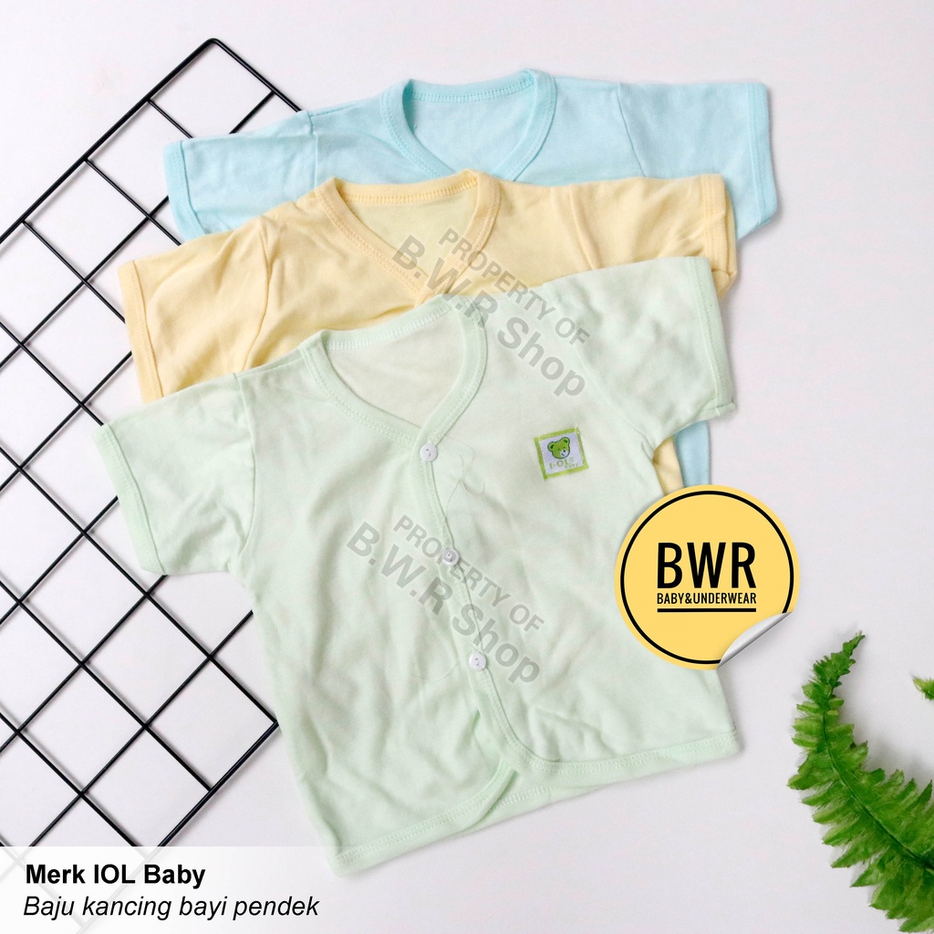 Baju Bayi IOL Kancing PENDEK | Baju Bayi Lengan Pendek Perlengkapan Bayi IOL - Bwr