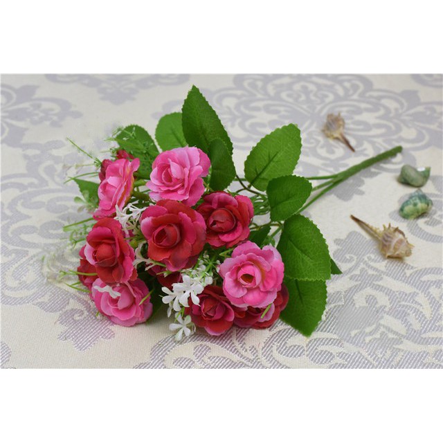 COD BUNGA MAWAR  BUNGA TANGKAI PLASTIK BUNGA ARTIFISIAL BUNGA PAJANGAN IMITASI BUNGA HIASAN BT9008-ROSE