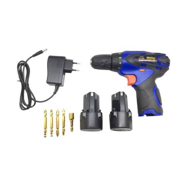 Mesin Bor Baterai Cordless Drill Set Tanpa Kabel 10mm 10 mm - MOLLAR CDD35 CDD 35