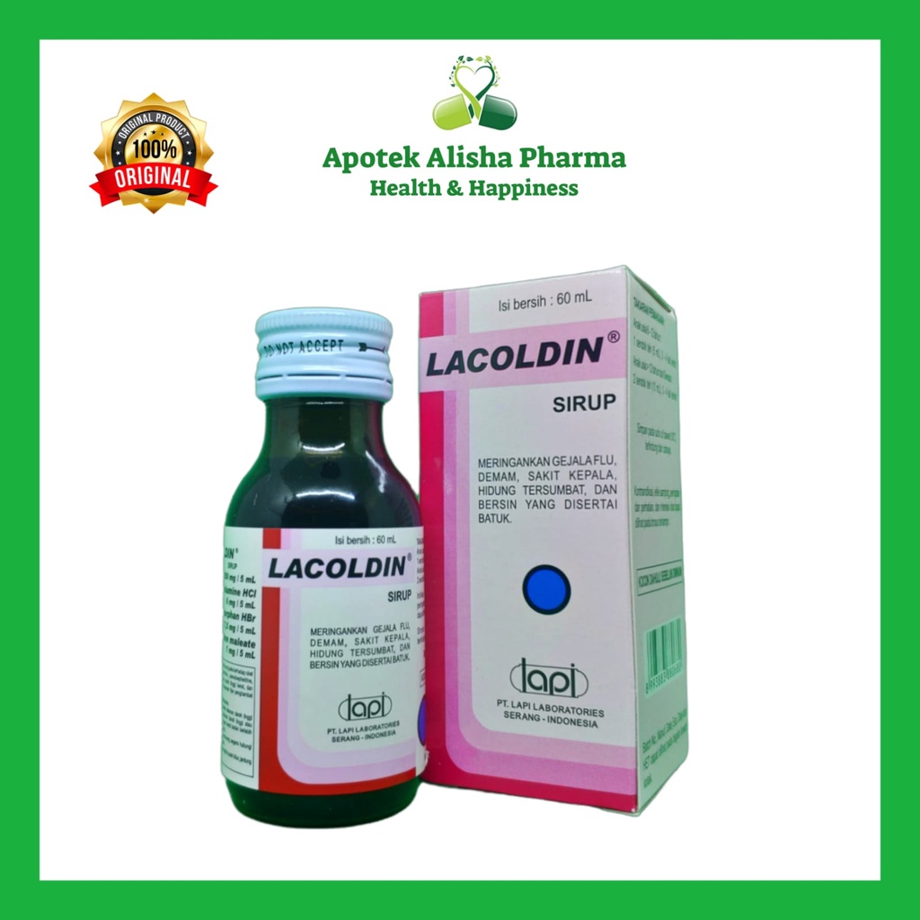 LACOLDIN SYRUP 60ml-Lacoldin Sirup Obat Flu Pilek Bersin2 Hidung Tersumbat Panas Demam Batuk Anak