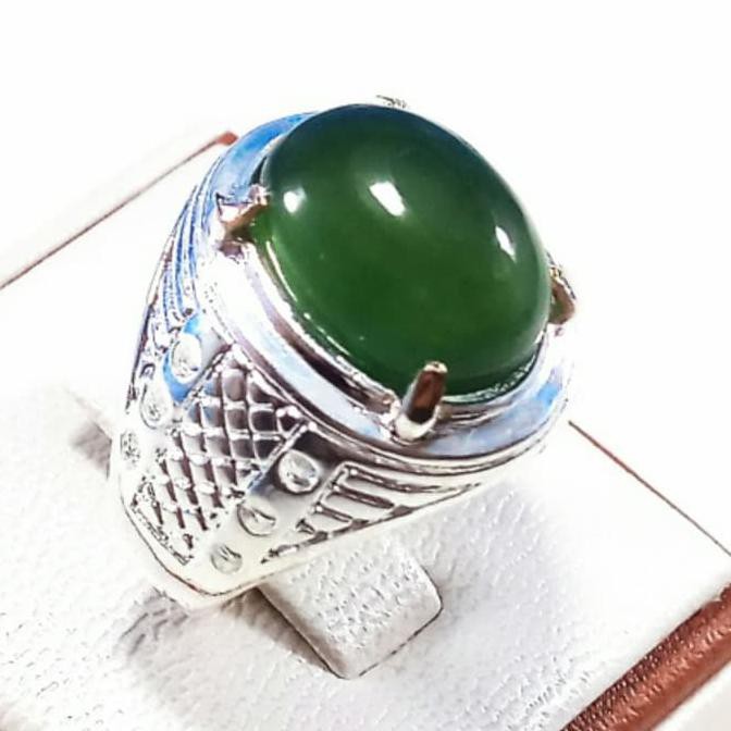 Terlaris Cincin Batu Akik Natural Serpentine Ijo Botol Aceh Hijau Mantap - 7 Jual