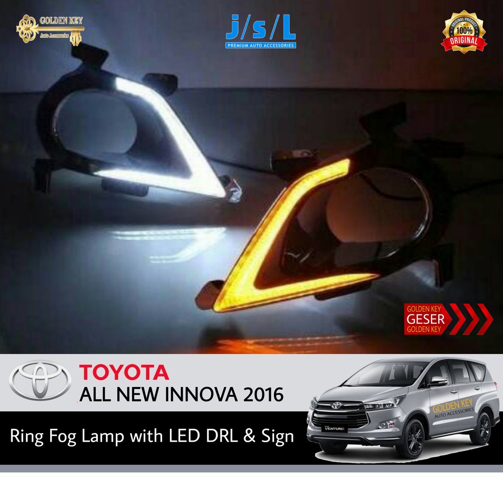 JSL Ring Fog Lamp All New Innova 2016 DRL LED Fog Lamp Cover With Sign