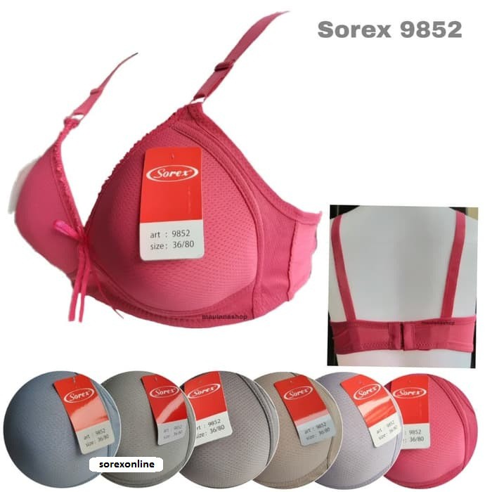 Sorex Bra BH 9852 Extra Comfort Busa Tanpa Kawat Kait 2 Cup Besar