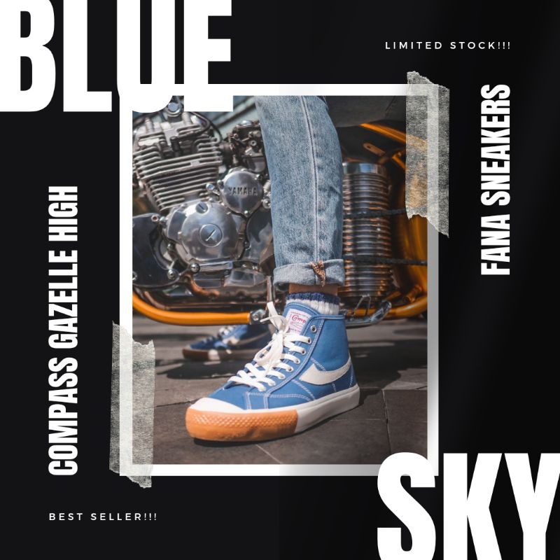 SEPATU COMPASS GAZELLE HIGH BLUE SKY