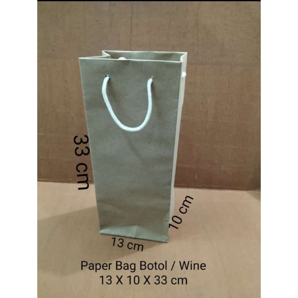 

Paper Bag Botol / Wine 13X10X33 Kemasan Hampers Souvenir