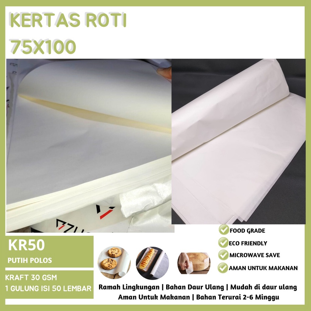 Kertas Roti Kertas Baking Kertas Layangan Kertas (Isi 50 Pcs-KR50)