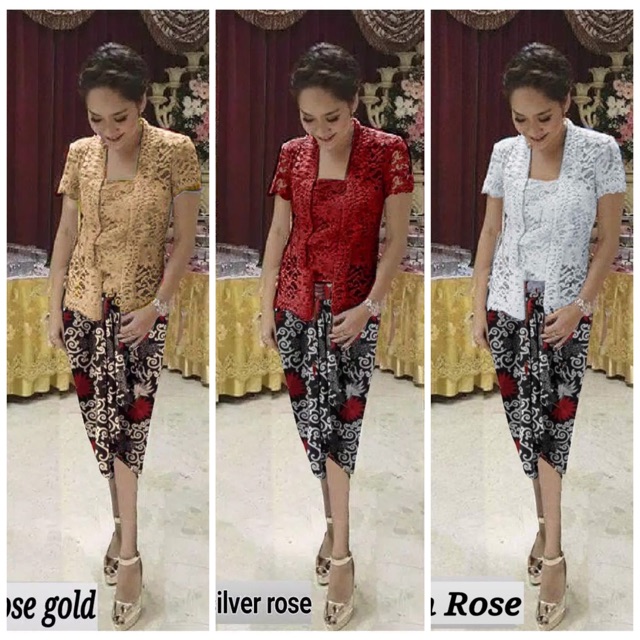 PREMIUM SET KEBAYA BCL KEBAYA KUTUBARU BRUKAT ANAK REMAJA 3 WARNA