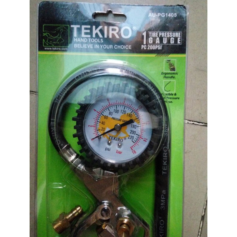 tekiro PG1405 air tire pressure gauge alat isi angin ban 3 fungsi PG 1405